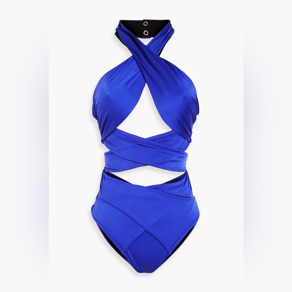 NWT Balmain cut out halter neck swimsuit